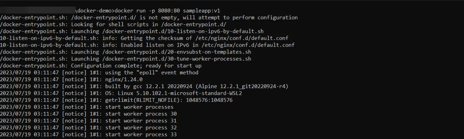 Запуск образа docker