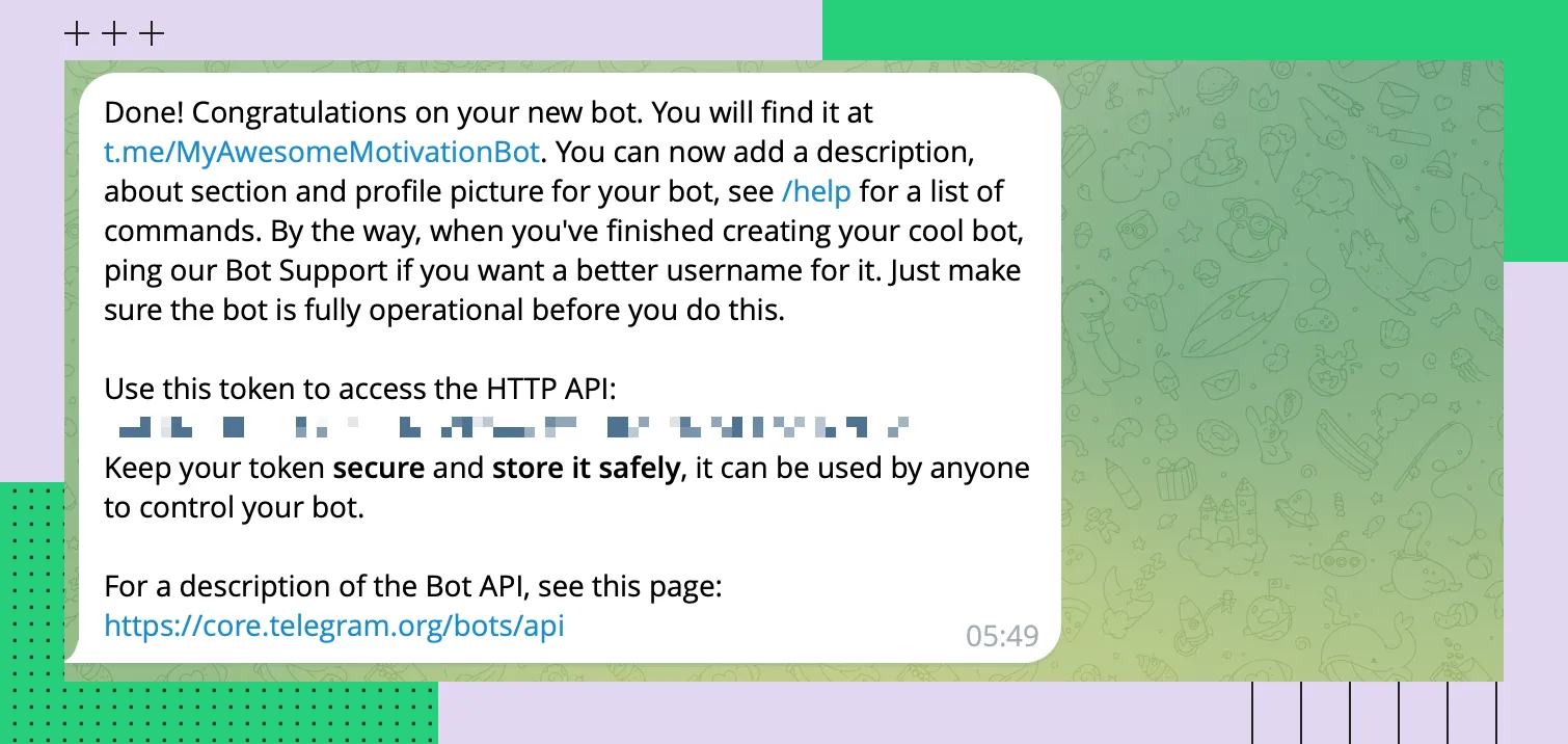 Сообщение от BotFather