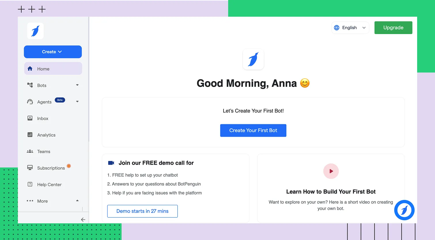 Создание бота в BotPenguin