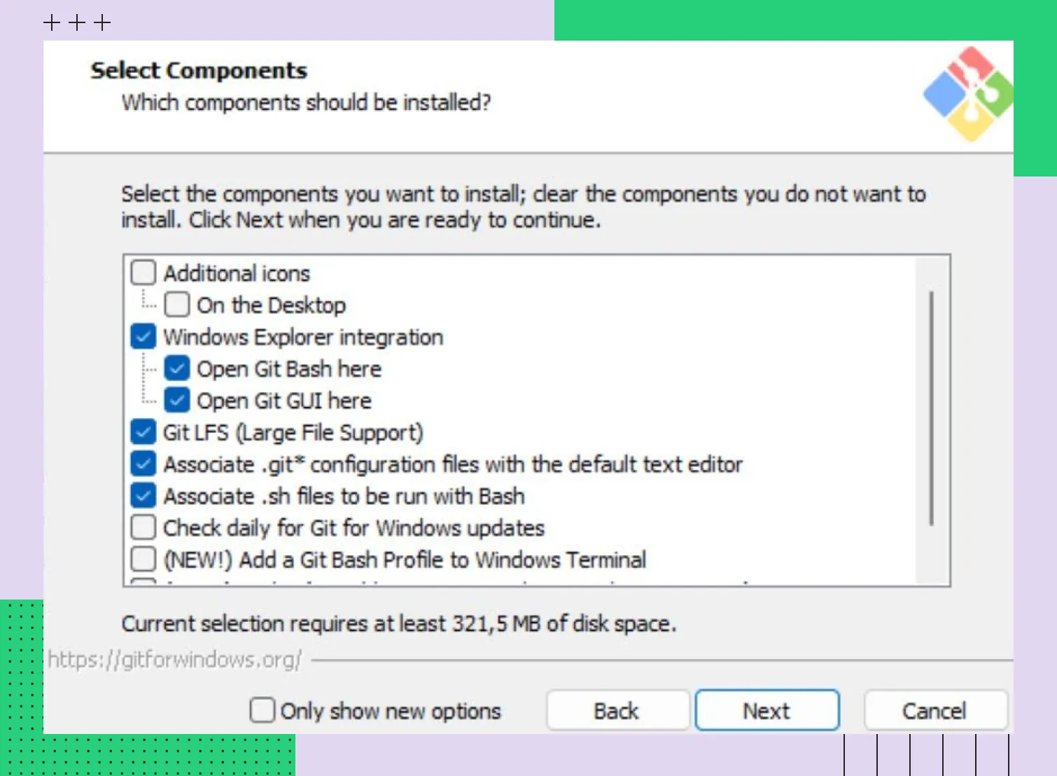 После выбора нажмите Next