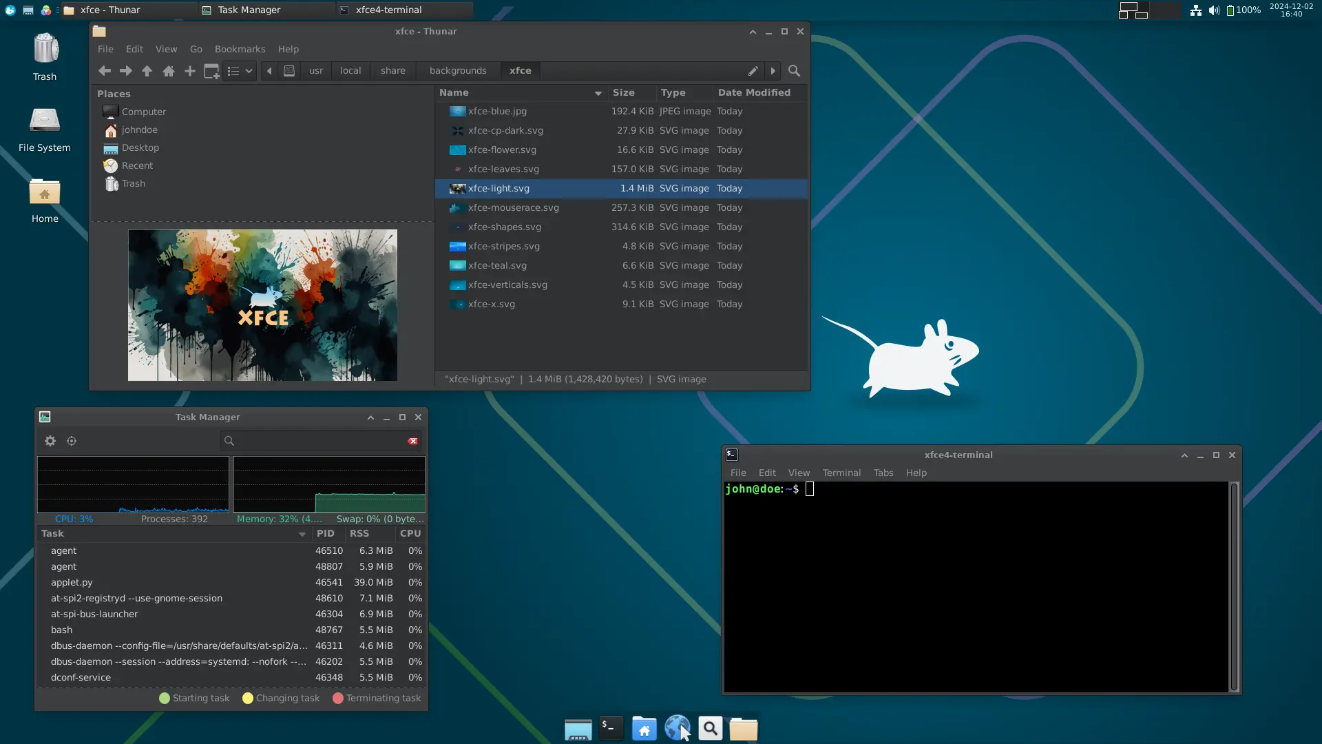 Рабочий стол для версии Xfce 4.20