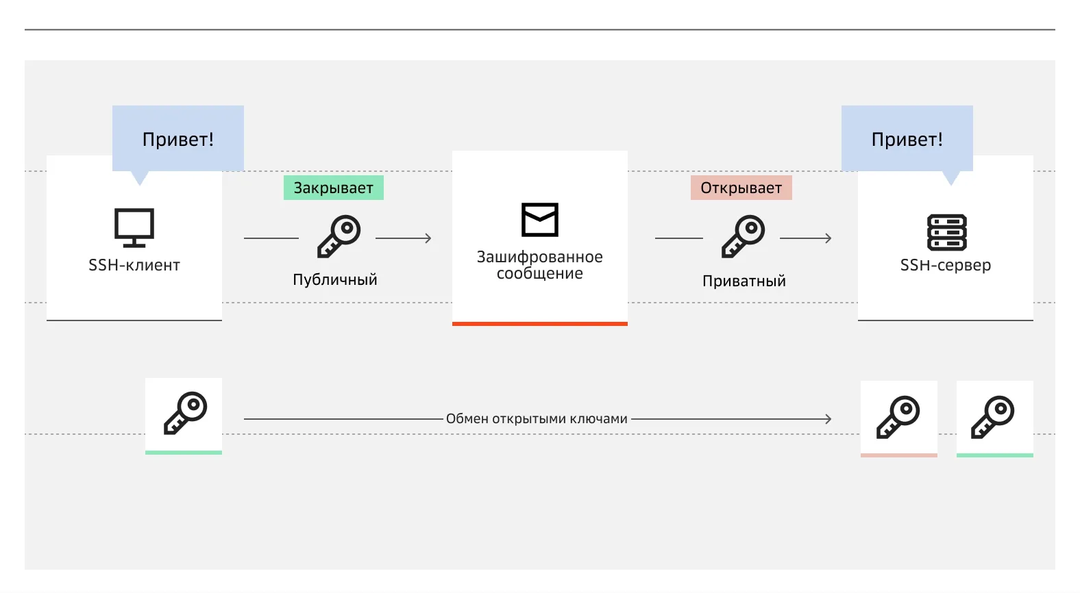 Открытый и закрытый SSH-ключи