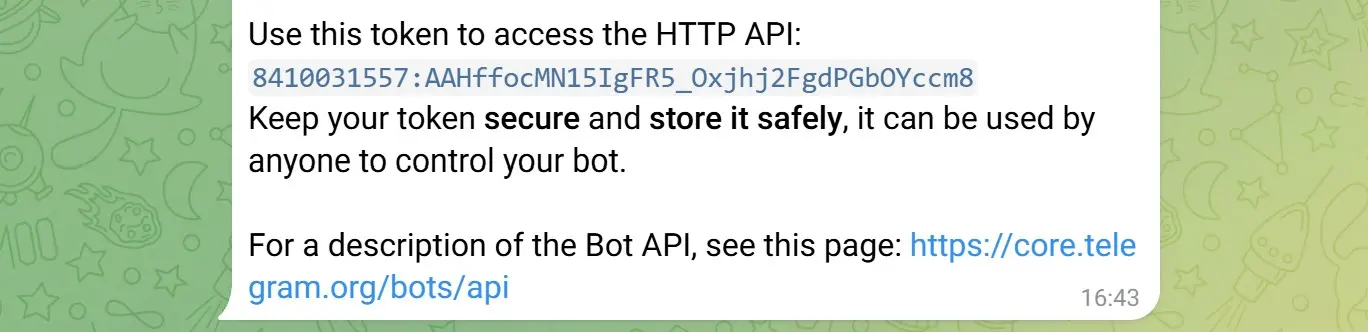 Как выглядит API-токен